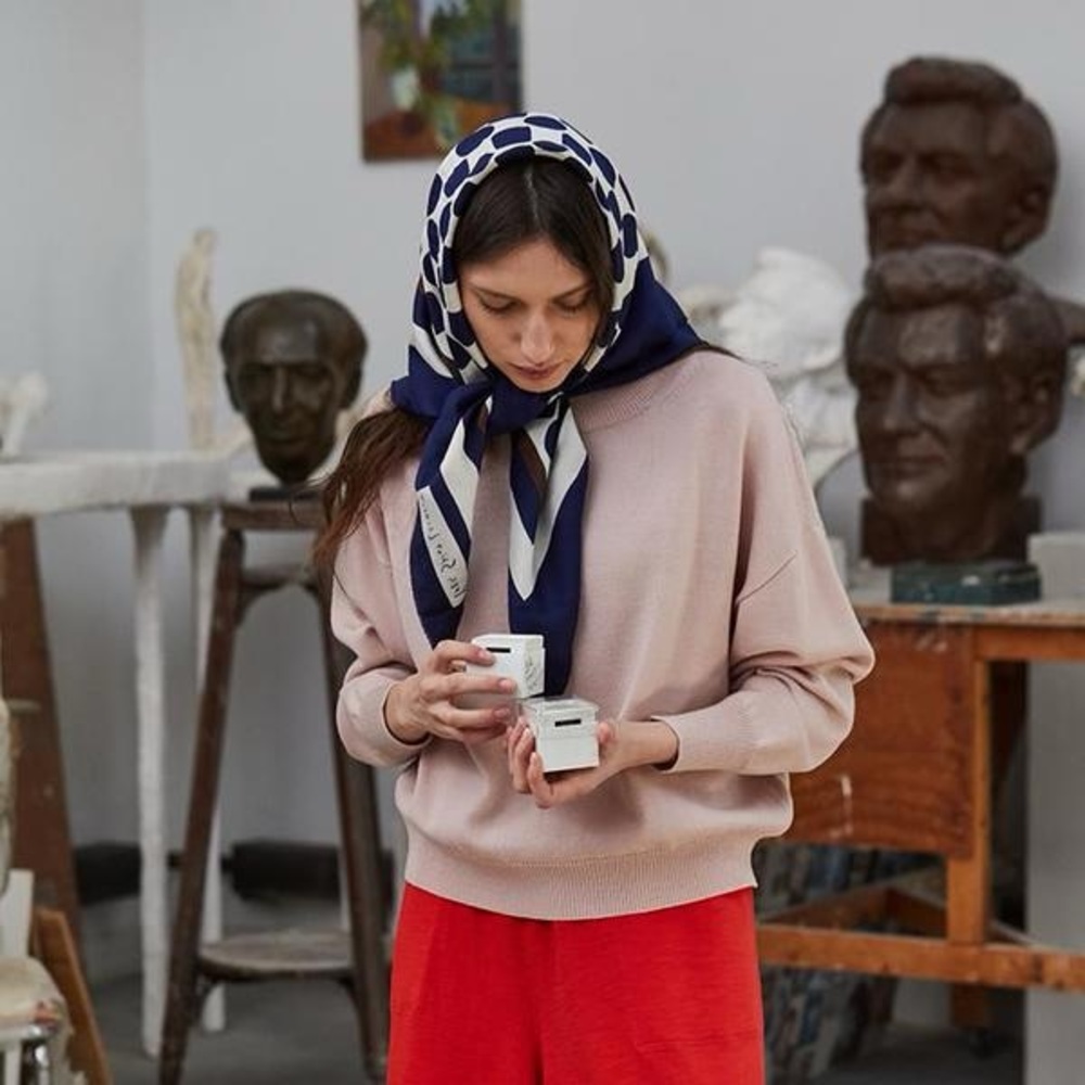 NEW Misha and Puff adult merino wool mock neck pullover in dune M